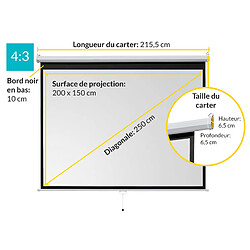 Écran de projection ivolum manuel 200 x 150 cm