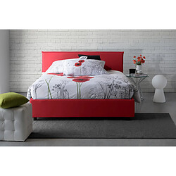 Avis Autrement Talamo Italia Anna lit double avec conteneur, Made in Italy, en tissu amovible, 160x200 cm, avec ouverture frontale, Rouge, avec matelas inclus.