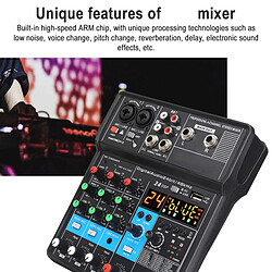 Avis Table De Mixage 4 Canaux Avec Carte Son Intégrée Bluetooth Et USB Pour Enregistrement Live YONIS