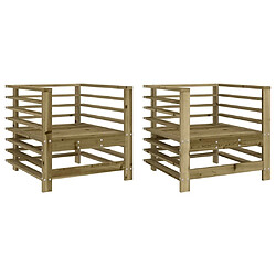 Maison Chic Lot de 2 Chaises de jardin,Fauteuil d'extérieur bois de pin imprégné -MN53122