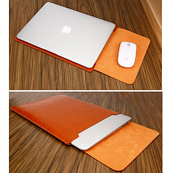 Avis Sacoche en cuir SOYAN en Microfibre avec tapis de souris pour Macbook Air/Pro 13 pouces - Marron