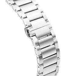 Bracelet en métal 22mm trois perles avec fermoir papillon argent pour votre Huawei Watch GT/Honor Watch Magic