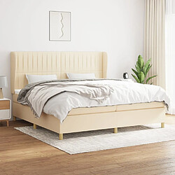 Maison Chic Lit Adulte - Lit simple Lit à sommier tapissier avec matelas moelleux - Meuble de Chambre - Crème 200x200 cm Tissu -MN56417