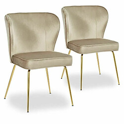 Paris Prix Lot de 2 Chaises Velours Design Elsa 79cm Taupe