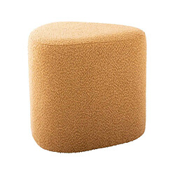 LEITMOTIV Pouf en tissu bouclette Ada Organic jaune orcre.