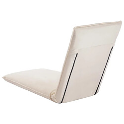 Acheter Maison Chic Chaise longue pliable de jardin | Bain de soleil Relax | Transat Tissu Oxford Blanc crème -GKD43355