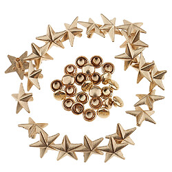 20 pièces star rivets studs spikes pour sac en cuir chaussures artisanat 13mm or