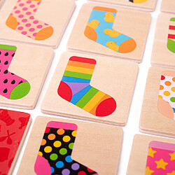 Bigjigs Toys Jeu de mémoire de chaussettes en bois