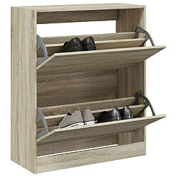 Maison Chic Armoire à chaussures | Meuble de rangement à chaussures Meuble d'Entrée chêne sonoma 80x34x96,5 cm bois ingénierie -MN63832