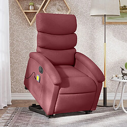 Maison Chic Fauteuil Relax pour salon, Fauteuil inclinable de massage électrique Rouge bordeaux Tissu -GKD57635