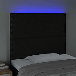 Avis Maison Chic Tête de lit moderne à LED lumineuse pour chambre - Décoration de lit Noir 90x5x118/128 cm Tissu -MN38866