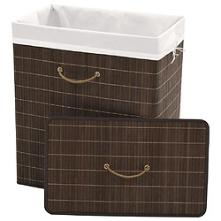 vidaXL Panier à linge rectangulaire Bambou Marron foncé