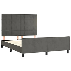 Acheter Maison Chic Lit adulte - Cadre Structure de lit avec tête de lit Contemporain Gris foncé 140x190 cm Velours -MN73802