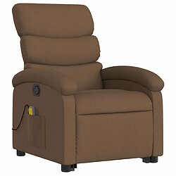 Avis Maison Chic Fauteuil Relax pour salon, Fauteuil de massage inclinable Marron Tissu -GKD43346