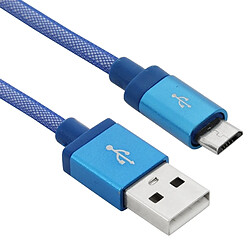 Avis Wewoo Câble bleu pour Samsung Galaxy S6 / S5 / S IV, LG, HTC, Longueur: 1m Net Style Haute Qualité Métal Tête Micro USB vers USB Données / de Recharge