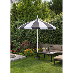 Beliani Parasol de jardin d 245 cm blanc et noir MINOA