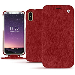 Housse cuir Apple iPhone Xs - Rabat vertical - Tomate ( Pantone #a61715 ) - NOREVE