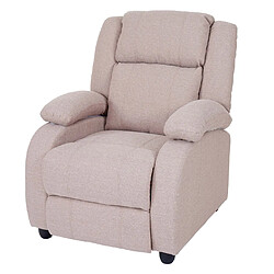 Mendler Fauteuil TV Lincoln, fauteuil de relaxation, tissus ~ crème-gris pas cher