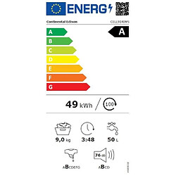 Acheter Lave-linge hublot CONTINENTAL EDISON CELL914IWS - 9 kg - Largeur 59,5 cm - Classe A - 1400 trs - moteur induction -Blanc