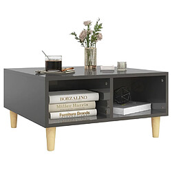 Avis Maison Chic Table basse,Table Console Table d'appoint, Table pour salon Gris brillant 60x60x30 cm Aggloméré -MN52671