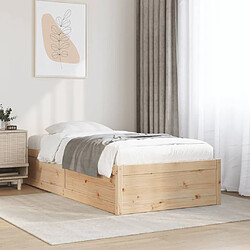 Vidaxl Cadre de lit 90x190 cm Bois de pin massif