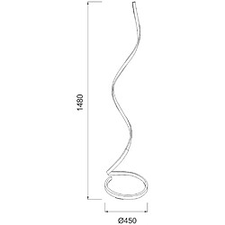 Luminaire Center Lampadaire Nur marron oxydé LED 2800K, 1800lm, Dimmable acrylique givré/marron oxydé