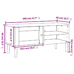 vidaXL Meuble TV SENJA aspect rotin marron 106x40x49cm bois massif pin pas cher