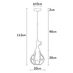 Acheter EPIKASA Suspension Pisa, Noir, Métal, 20x20x112 cm