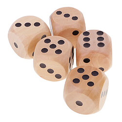 5 pièces / ensemble 3cm dés en bois d6 dés dés pointillés à six faces pour d u0026 d trpg jouet noir