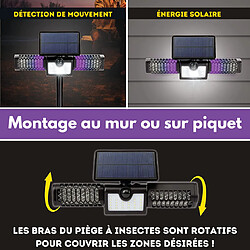 Avis Lampe solaire bug MONSTER ZAPPER - VENTEO - Piège à nuisibles - Eclairage d'extérieur - Détecteur de mouvements - Panneau solaire - Lumière DEL UV - 140 lumens - 12h d'autonomie - Sans pesticide - Sans odeur