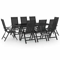 Salle à manger de jardin 9 pcs,Table et chaise à dîner Aluminium Anthracite -MN54600