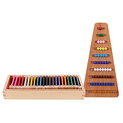 Jeu Educatif Montessori Perles Colorées avec Echelle + Matériel Sensoriel Boîte de Couleurs Kit pour Enfants