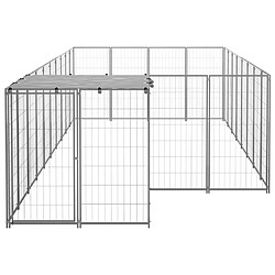 Acheter Helloshop26 Chenil extérieur cage enclos parc animaux chien argenté 10,89 m² acier 02_0000230