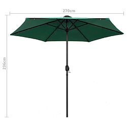 vidaXL Parasol de jardin avec lumières LED et mât en aluminium vert pas cher