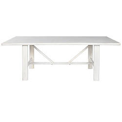 Pegane Table à manger, table de repas en bois de manguier coloris blanc - longueur 213 x profondeur 96 x Hauteur 76,50 cm