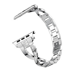 Acheter Wewoo Bracelet pour montre connectée en acier inoxydable massif serti de diamants Apple Watch séries 3 et 2 et 1 de 38 mm Argent