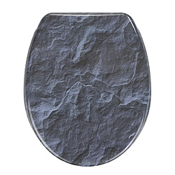 WENKO Abattant WC en duroplast design Slate - Gris anthracite