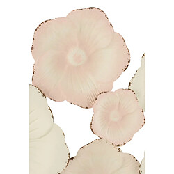 Dansmamaison Deco Murale Fleurs En Metal Blanc/Rose