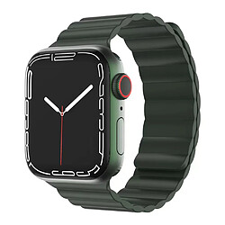 Bracelet en silicone MUTURAL sangles réglables, anti-sueur, magnétique, vert pour votre Apple Watch Series 7 45mm/6/5/4/SE 44mm/3/2/1 42mm