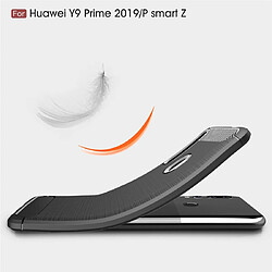 Avis Wewoo Coque TPU en fibre de carbone à texture brossée pour Huawei Y9 Prime 2019 / P Smart Z rouge