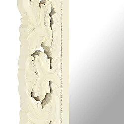 Acheter vidaXL Miroir sculpté à la main Blanc 110x50cm Bois de manguier massif