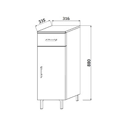 Avis Kiamami Valentina 30CM ARMOIRE SALLE DE BAIN, PORTE ET TIROIR BOIS GRIS | RIMINI