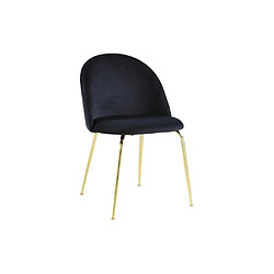 Acheter Vente-Unique Lot de 2 chaises - Velours et acier inoxydable doré - Noir - MELBOURNE