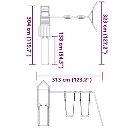 vidaXL Aire de jeux d'extérieur bois massif de douglas pas cher