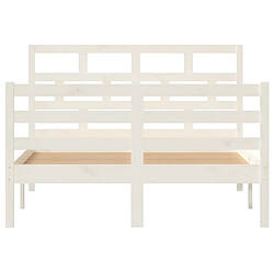 Acheter Maison Chic Lit adulte - Lit simple Cadre de lit,Structure du lit Contemporain Blanc Bois de pin massif 120x200 cm -MN77530