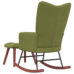 Acheter Maison Chic Chaise à bascule avec repose-pied | Fauteuil Relax Vert clair Velours -GKD83398