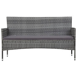 Acheter Maison Chic Salon de jardin 5 pcs + coussins - Mobilier/Meubles de jardin - Table et chaises d'extérieur Résine tressée Gris -MN62136