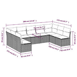 Avis Maison Chic Salon de jardin avec coussins 9 pcs | Ensemble de Table et chaises | Mobilier d'Extérieur beige résine tressée -GKD92684