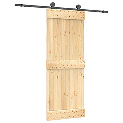 vidaXL Porte coulissante et kit de quincaillerie 80x210 cm pin massif