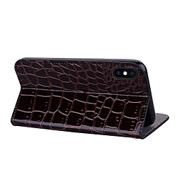 Wewoo Etui à rabat horizontal en cuir texturé avec texture paillettée et crocodile pour iPhone X / XS, avec emplacements pour cartes et support (Noir) pas cher